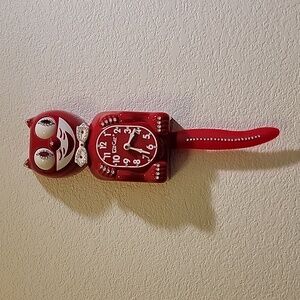 Jeweled Scarlet Red Kit-Cat Klock clock SUPER RARE